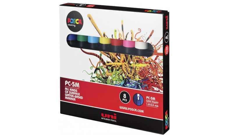 POSCA PC-5M Medium Bullet Tip Marker Pens - Pastel Colours (Pack of 8) -  NEW